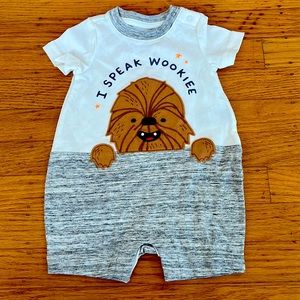 NWT Star Wars Wookiee Onesie Size 3-6M!